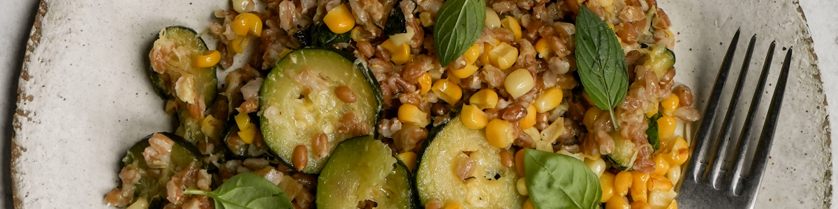 Corn and Zucchini Farro Salad 
